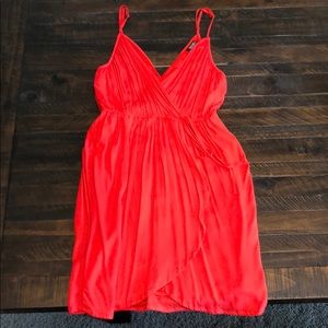 Adorable bright red wrap dress